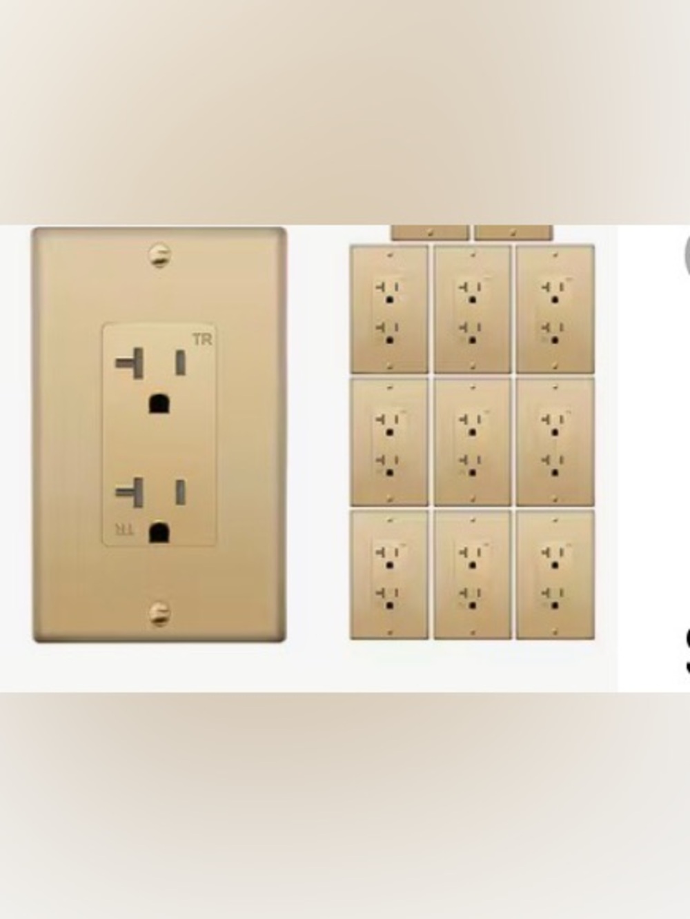 10 GOLD GFCI Outlet + Cover Plate